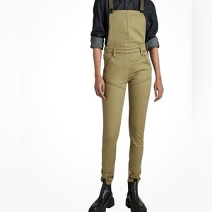 G-STAR RAW Women's Worker Radar Dungaree Fresh Army Green Overalls, Size 24